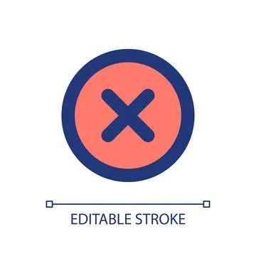 Delete button pixel perfect RGB color ui icon Illustrazione stock