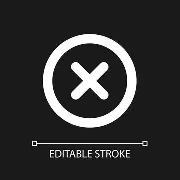 Delete button pixel perfect white linear ui icon for dark theme Illustrazione stock