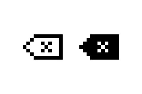 Delete button pixel. Vector icon. Stock Illustration