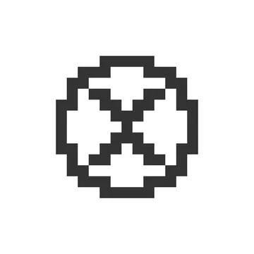 Delete button pixelated ui icon 스톡 일러스트