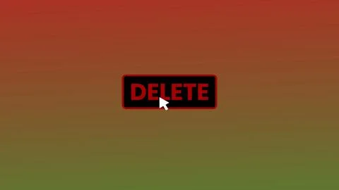 DELETE button pressed on computer screen by cursor pointer mouse illustrati.. Illustrazione stock