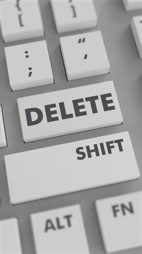 DELETE BUTTON PRESSING ON KEYBOARD Vertical Video Stock Footage 302438528
