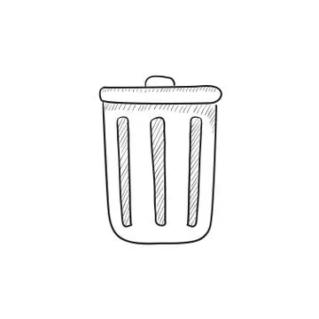 Delete button sketch icon Stock Illustration