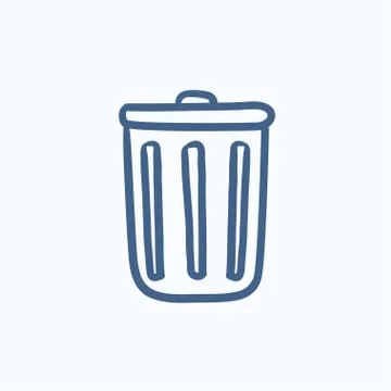 Delete button sketch icon Illustrazione stock