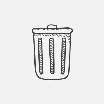 Delete button sketch icon 스톡 일러스트