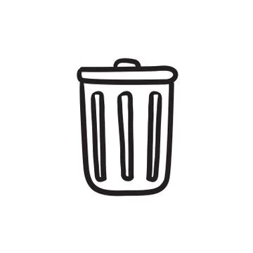 Delete button sketch icon Illustrazione stock