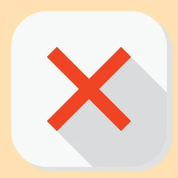Delete close exit icon. Symbol for web application menu. Flat design button with Stock Illustration