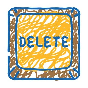 Delete close icon doodle illustration Stock Illustration