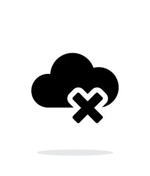Delete cloud simple icon on white background. Illustrazione stock