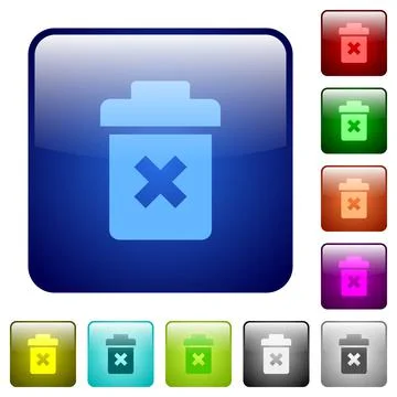 Delete color square buttons Stock Illustration