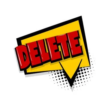 Delete comic text white background Stock-Illustration