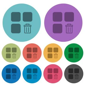 Delete component color darker flat icons Illustrazione stock