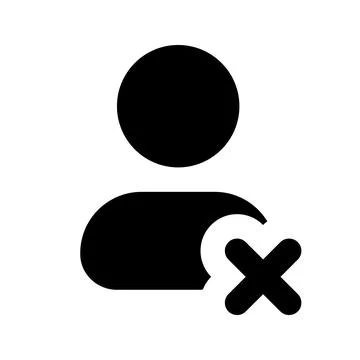 Delete contact black glyph ui icon Illustrazione stock