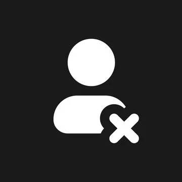 Delete contact dark mode glyph ui icon Illustrazione stock