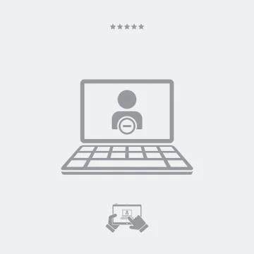 Delete contact flat icon Stock Illustration