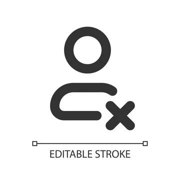 Delete contact pixel perfect linear ui icon Stock Illustration
