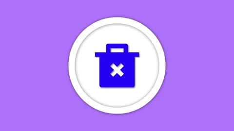 Delete cross icon animated on a purple background. Vídeo Stock 263022566