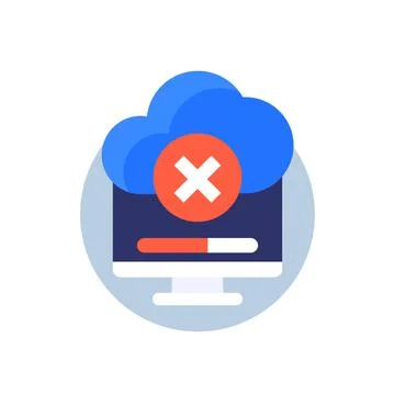 Delete data in cloud vector icon Stock Illustration