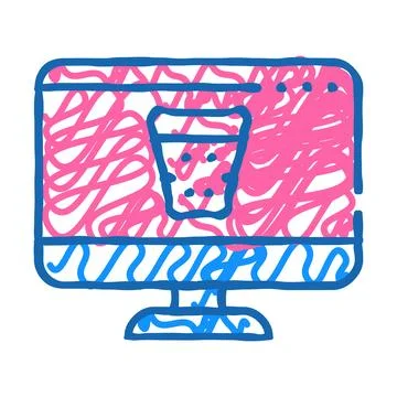 Delete digital information operating system icon doodle illustration Stock-Illustration