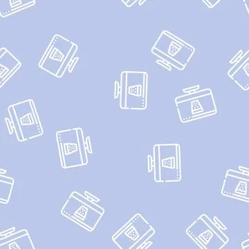 Delete digital information operating system line vector seamless pattern Stock Illustration