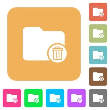 Delete directory rounded square flat icons Stock Illustration