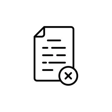 Delete Document Icon Ideal for File Management Stockillustratie