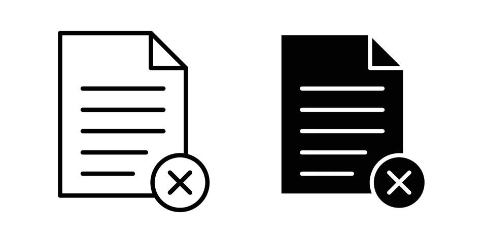 Delete Document icon Illustration set. Vector Eps10 for apps 스톡 일러스트