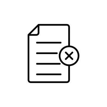 Delete Document Icon for Secure File Shredding and Data Erasure Stock Illustration