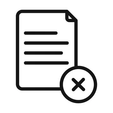Delete Document Icon for Secure File Shredding and Data Erasure 스톡 일러스트