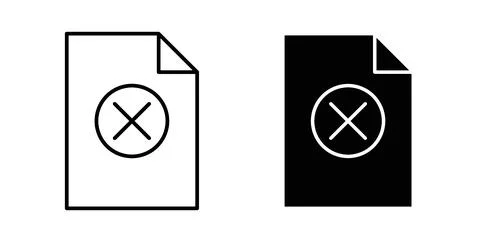 Delete Document icon symbol, outline icons イラスト素材