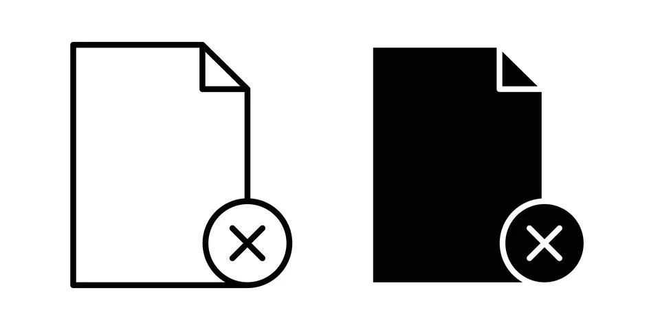 Delete Document icon vector editable eps10 Illustrazione stock