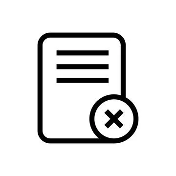 Delete document line icon isolated on white background. Black flat thin ico.. イラスト素材