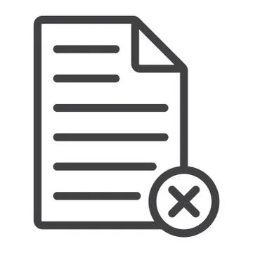 Delete document line icon, web and mobile, 스톡 일러스트