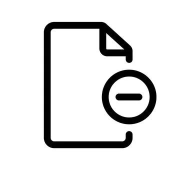 Delete document outline icon isolated on white background Stock Illustration
