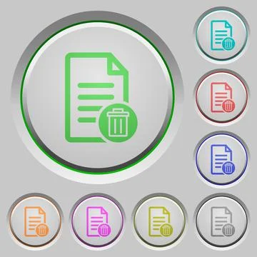 Delete document push buttons Illustrazione stock