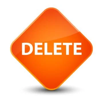 Delete elegant orange diamond button Stock Illustration