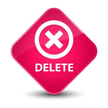 Delete elegant pink diamond button Stock Illustration