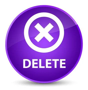 Delete elegant purple round button Stock Illustration