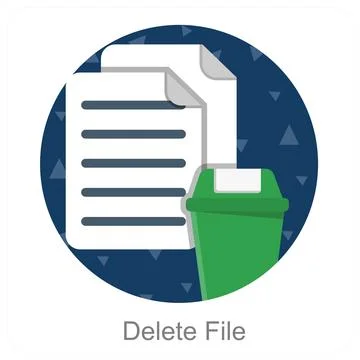 Delete File and trash icon concept Stock Illustration