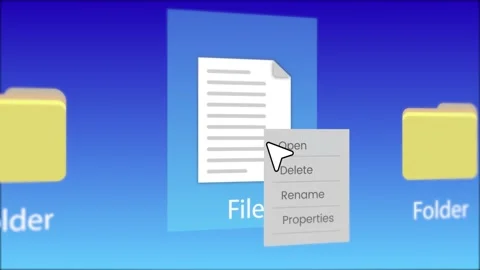 Delete file in desktop screen with mouse click animation 스톡 동영상 334130879