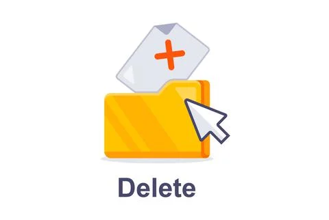 Delete a file from a folder from your computer. 스톡 일러스트