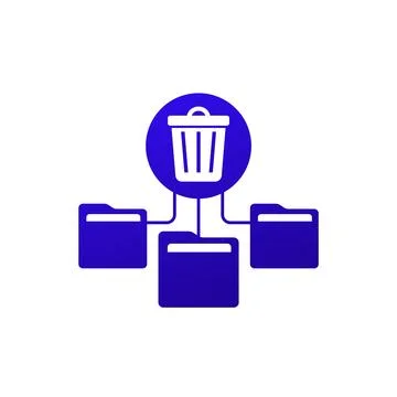 Delete file folders vector icon Stock Illustration