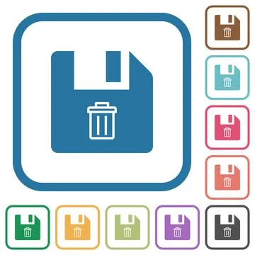 Delete file simple icons Illustrazione stock