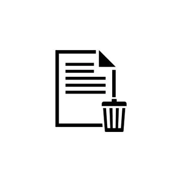 Delete File, Trash Paper Document Vector Icon Ilustración de archivo