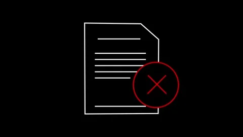 Delete File of Unwanted Document Linear Icon animation. Incorrect and Wrong  Stock Footage 304094576