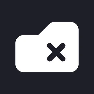 Delete from folder dark mode glyph ui icon Illustrazione stock