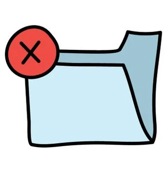 Delete folder doodle icon design Stock Illustration
