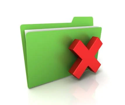 Delete folder icon concept 3d illustration Stock Illustration