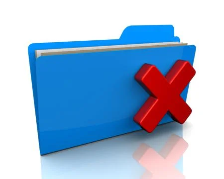 Delete folder icon concept  3d illustration 库存插图