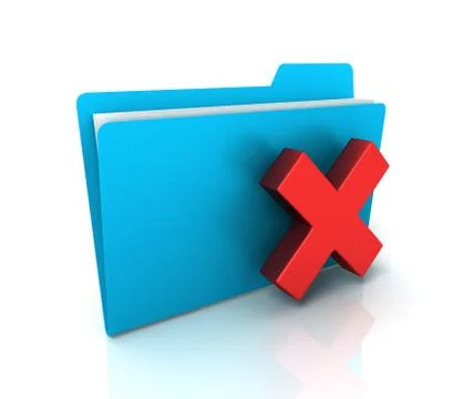 Delete folder icon concept  3d illustration Stock Illustration